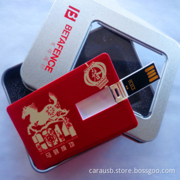 USB disk manufacturers CaraUSB advertising gift card flash disk custom LOGO HD sided colorful printing
